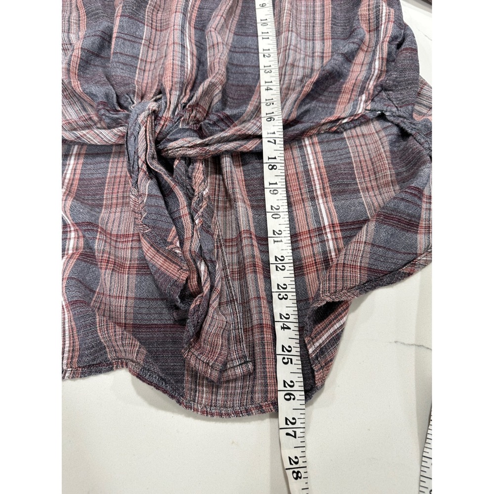 BDG Urban Outfitters Womens Medium Plaid Tie Front Button Down Shirt - Picture 6 of 6